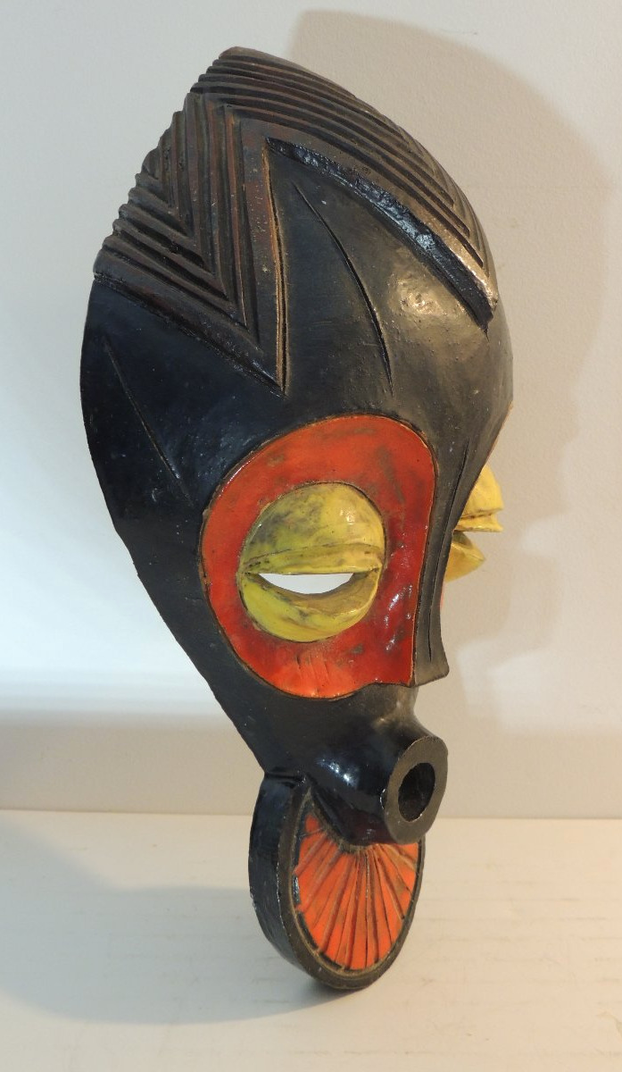 Congolese African Terracotta Mask By Diku Waditunga, Kinshasa, From The 1970s, 20th Century-photo-4