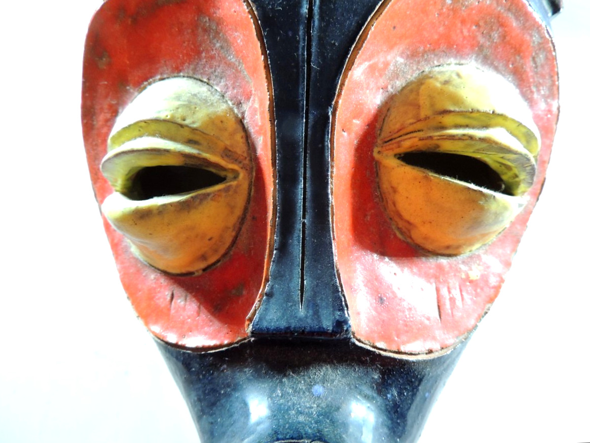 Congolese African Terracotta Mask By Diku Waditunga, Kinshasa, From The 1970s, 20th Century-photo-3