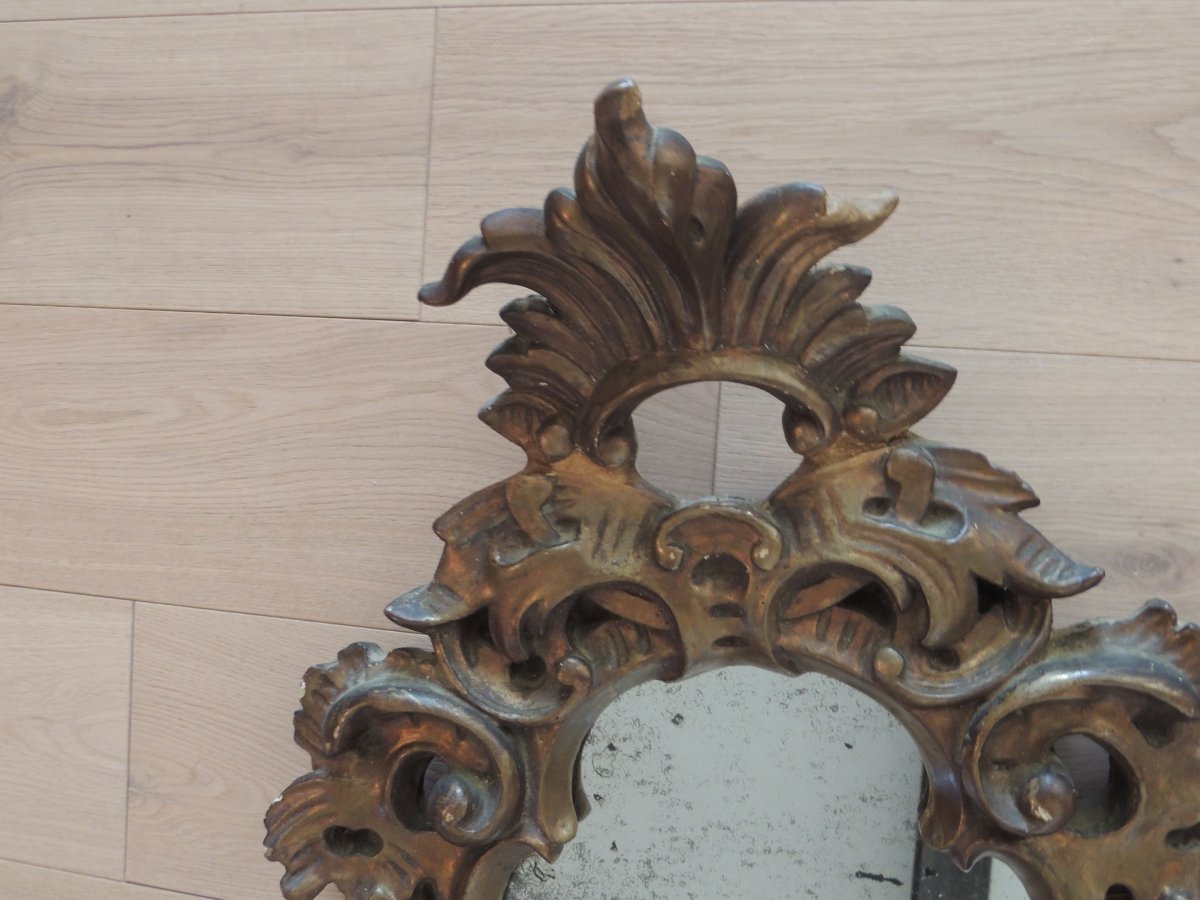 Antique Louis XV Rocaille Mirrors, Stuccoed Wood-photo-3