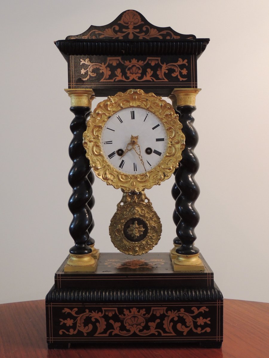 Napoleon III Marquetry Pendulum Clock-photo-2