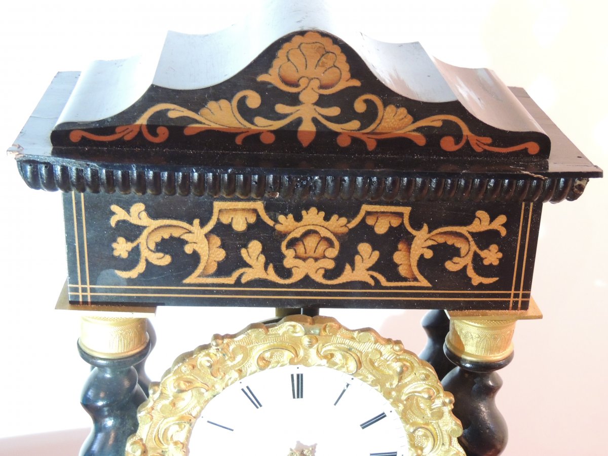Napoleon III Marquetry Pendulum Clock-photo-3