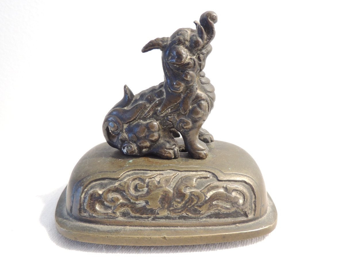 Pot Couvert En Bronze , Paire De Vases Surmontés De Chien Fu , Chiens Chinois, Du 19 ème Siècle-photo-6