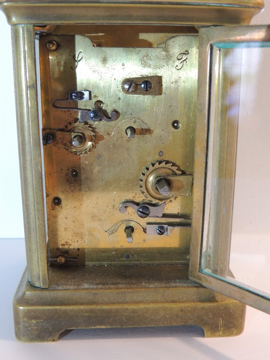 Clock, Officer's Alarm Clock, Travel Clock, Flory Clockmaker In Nîmes, 19th Century-photo-3