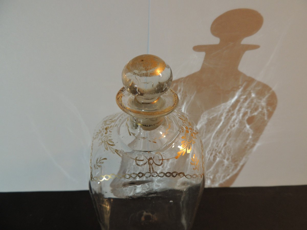 Flacon à Parfum , Bouteilles Pour Parfum En Verre Soufflé , Décor Louis XVI , 18 ème Siècle -photo-4
