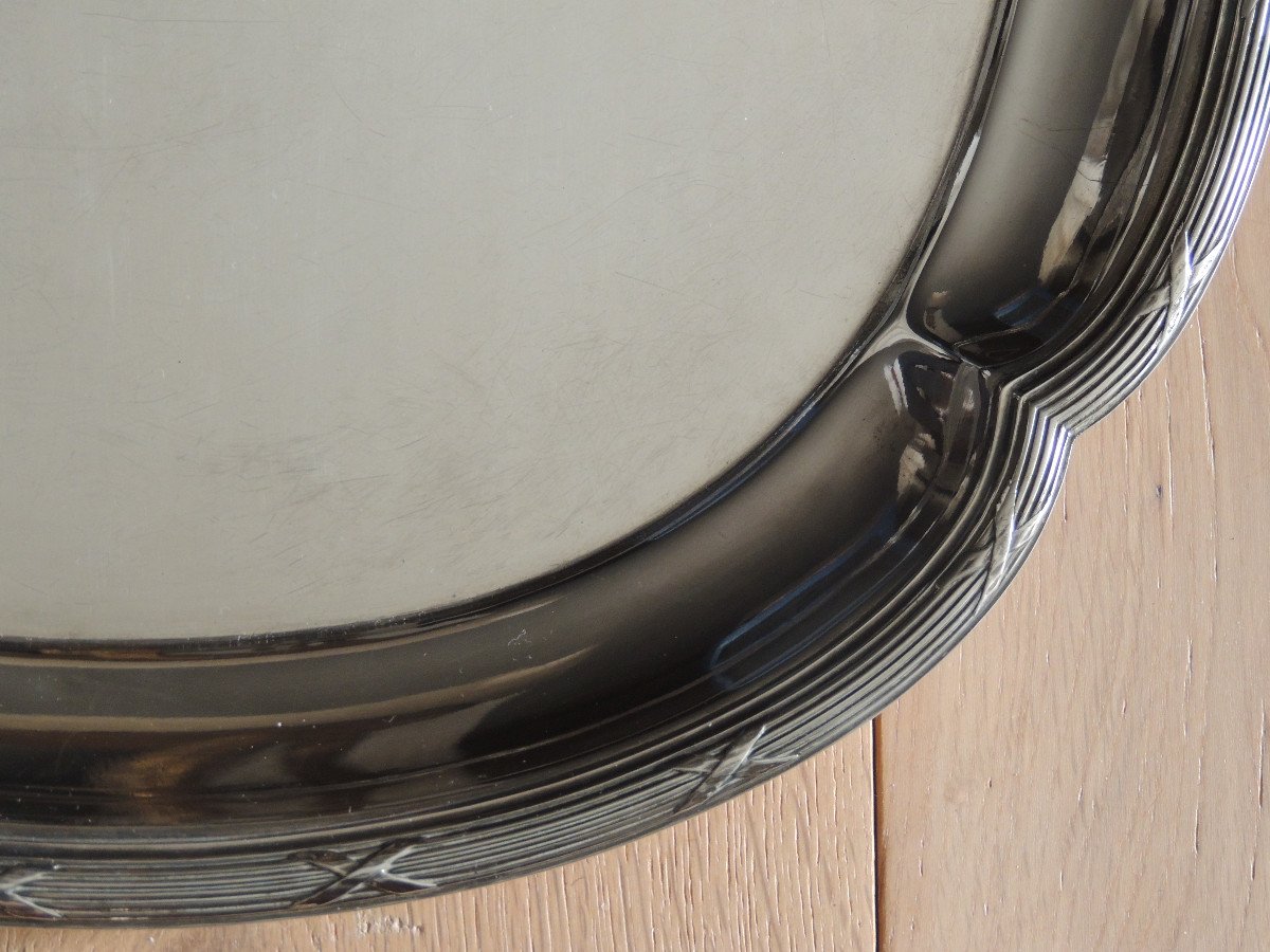 Christofle, Large Dish In Silver Metal, XXth-photo-3