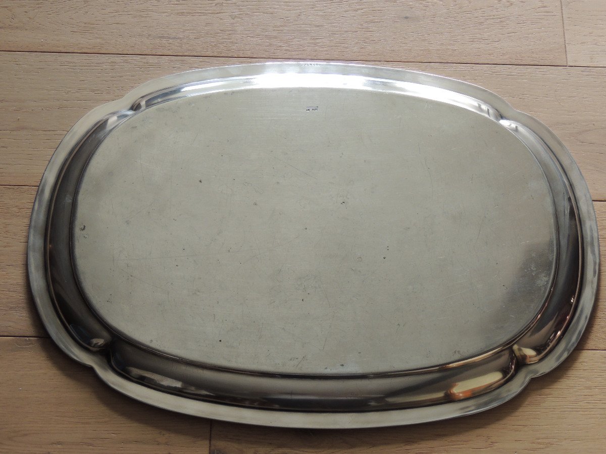 Christofle, Large Dish In Silver Metal, XXth-photo-4