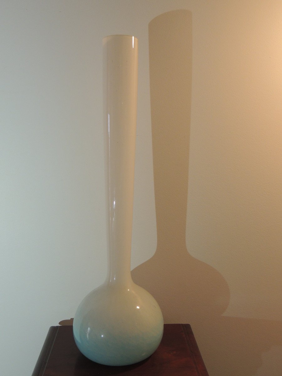 Grand Vase , Soliflore En Pâte De Verre , Art Nouveau , 20 ème