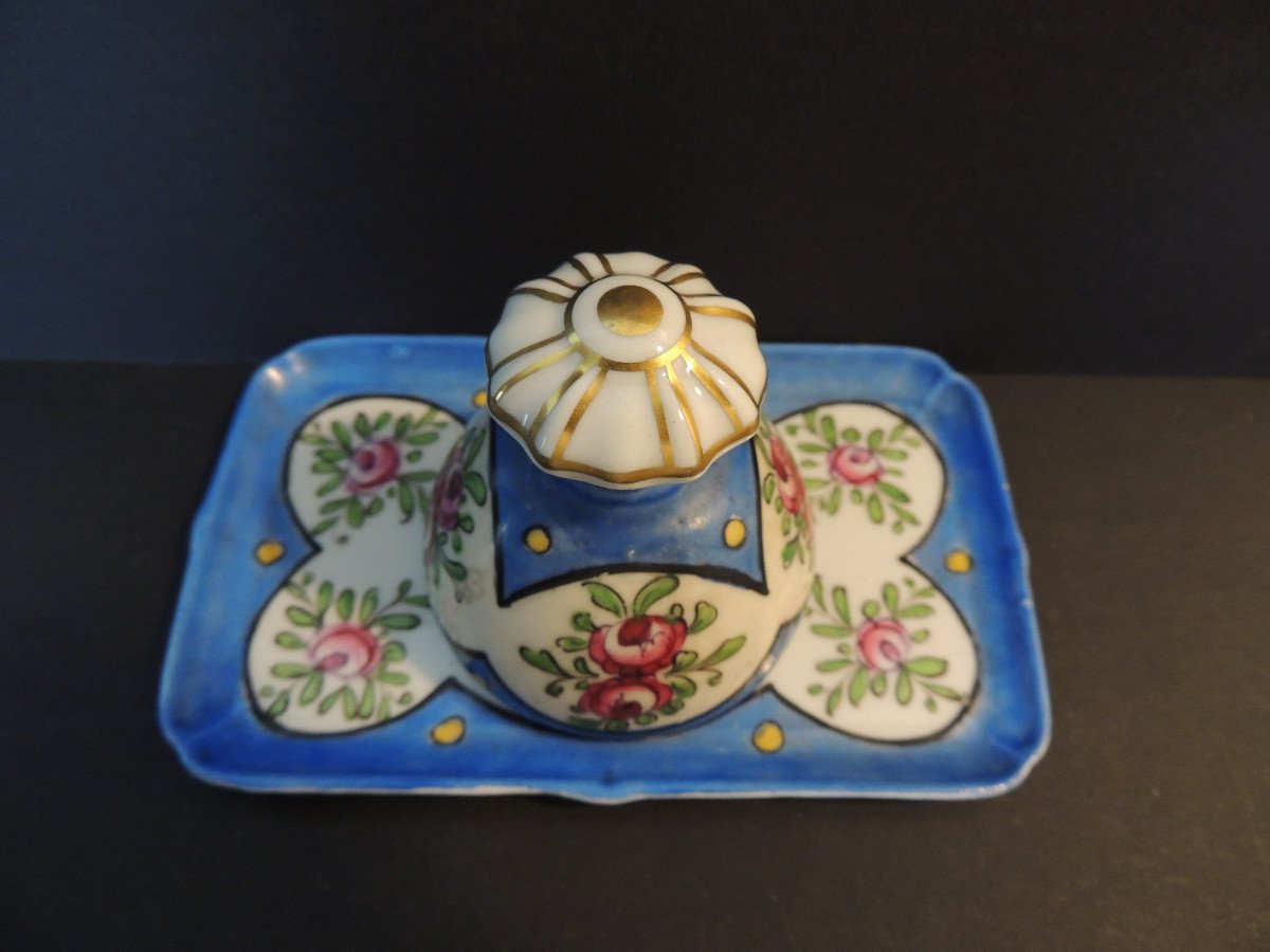 Sèvres Porcelain Perfume Bottle With Its Tray, 19th Century-photo-4