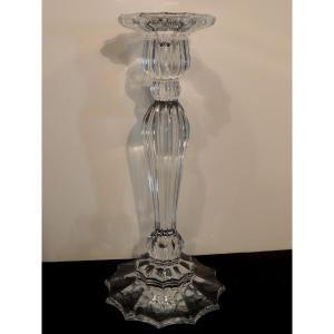 Crystal Candlestick, Large Torch 30 Cm In Height, 20th