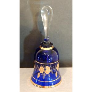 Clochette De Table En Cristal De Murano , Sonnette De Table Des Années 80 , 20 ème Siècle