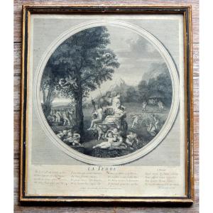 Print, Etching, La Terre d'Albane Pinx By Sculptor Engraver Beauvais In Paris, 18th