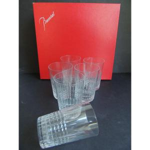 6 verres en cristal de baccarat dans leur boite d'origine , art de la table , 20 ème 