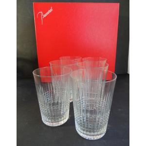 6 verres en cristal de baccarat dans leur boite d'origine , art de la table , 20 ème