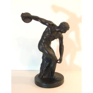 Le Discobole Sculpture Of The Discus Thrower , Bronze Statue Attributed To Myron , 19th Century