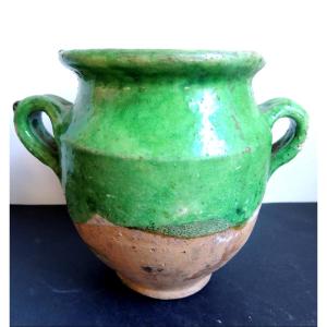 Pottery , Small Grease Pot In Glazed Terracotta From The South West, 14 Cm High, 19th Century