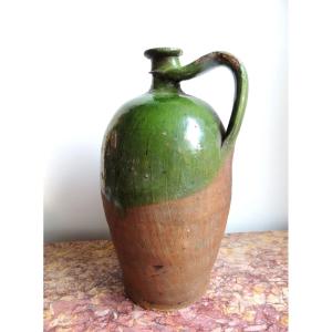 poterie vernissée ,cruche à huile , jarre en terre cuite charentaise chapelle des pots , 18 ème