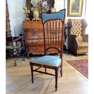 chaise de nourrice en bois de hêtre teinté style Louis XVI , fin 19 ème