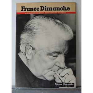 Poster , Affiche Cartonnée  France Dimanche  Portrait De Jean Gabin 70 X 49 Cm