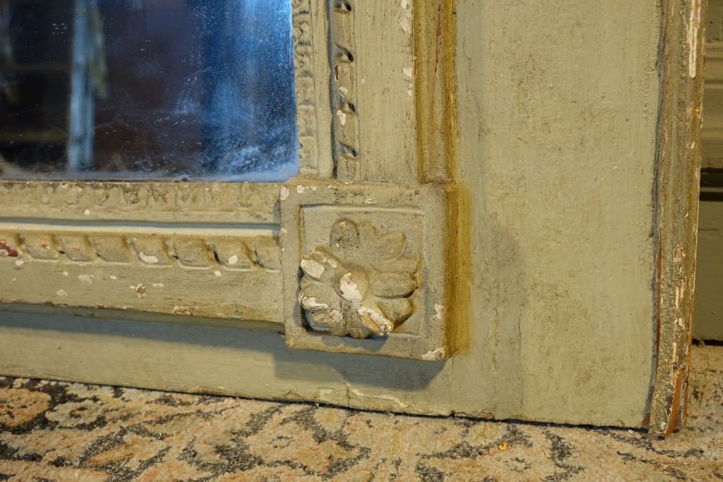 Miroir Trumeau De Cheminée d'époque Louis XVI en bois sculpté-photo-2