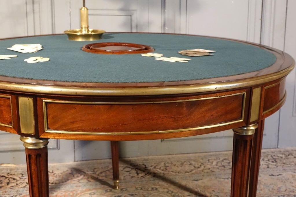 Louis XVI Central Cassetin Gaming Table-photo-4