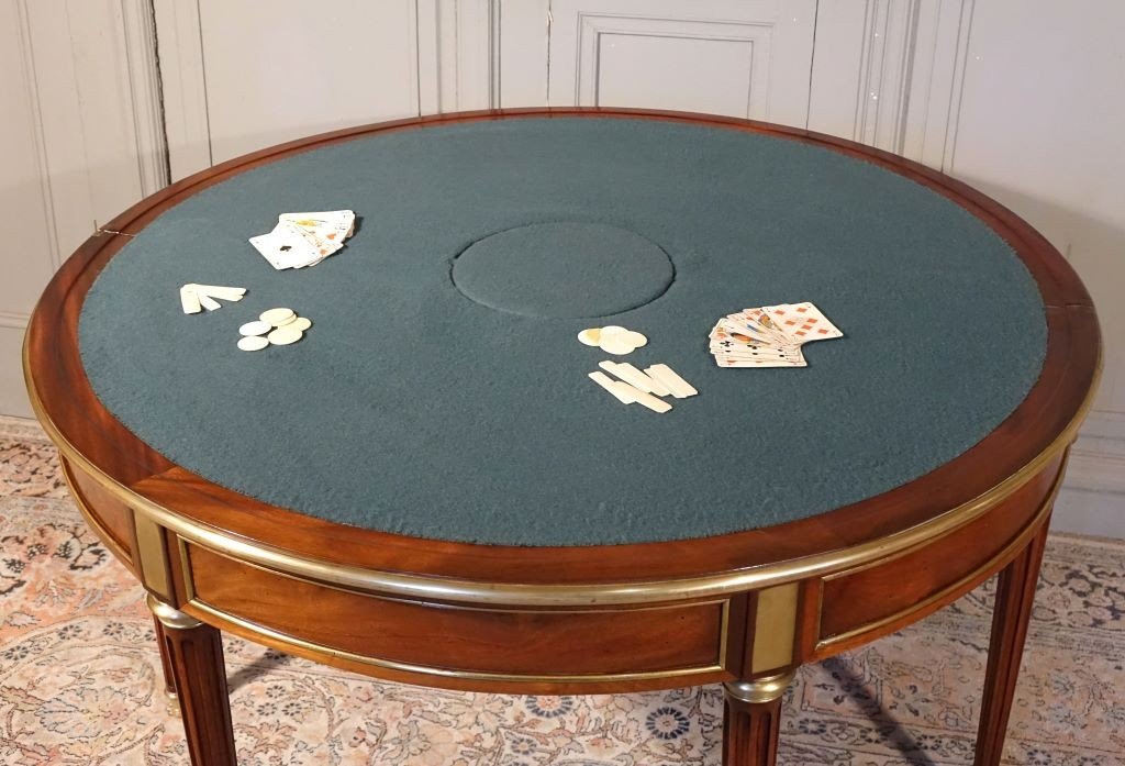 Louis XVI Central Cassetin Gaming Table-photo-1