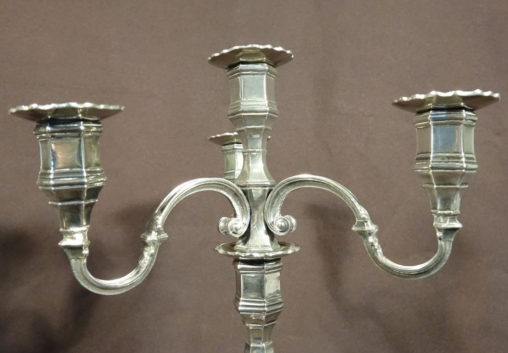 Pair Of Silver Metal Candlesticks-photo-4