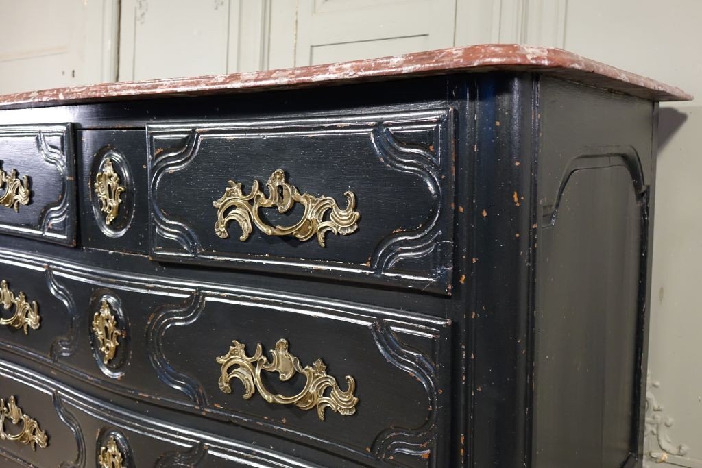 Regency Period Chest Of Drawers. Faux Marble Tray.-photo-4