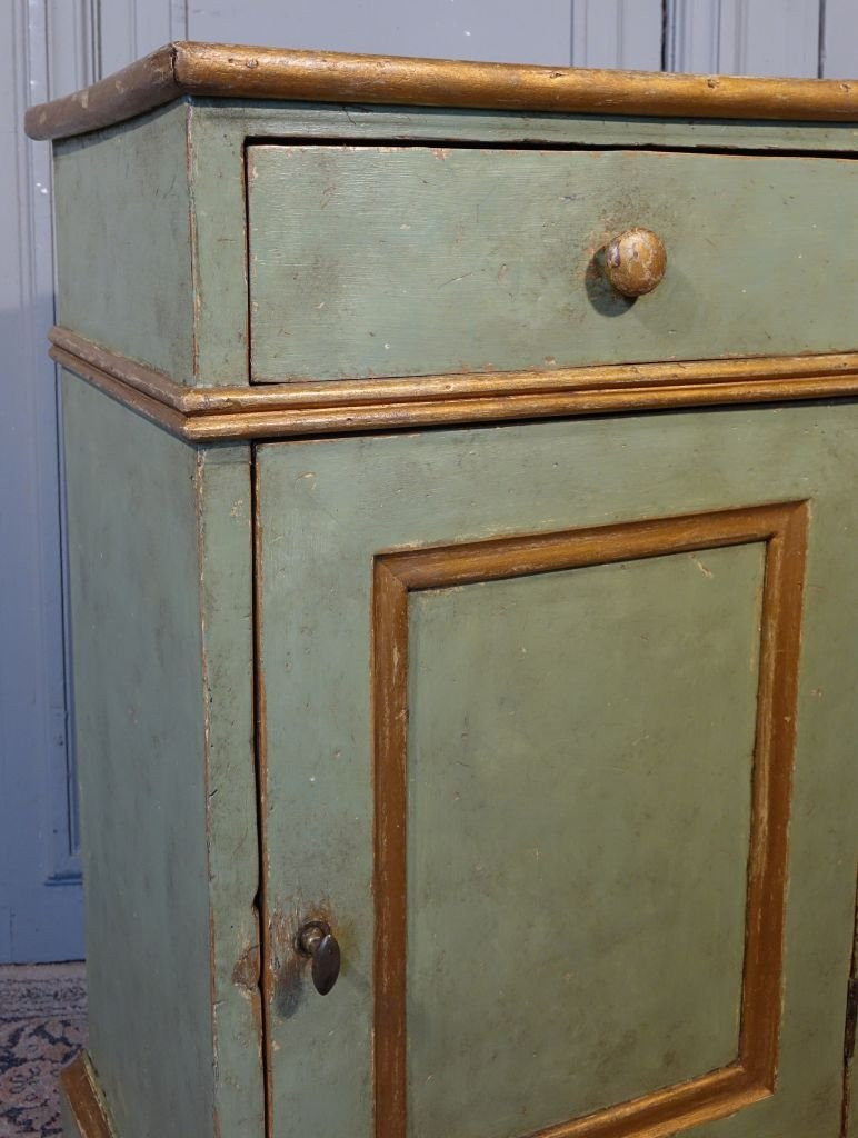 Large 18th Century Italian Painted Bedside Table-photo-4