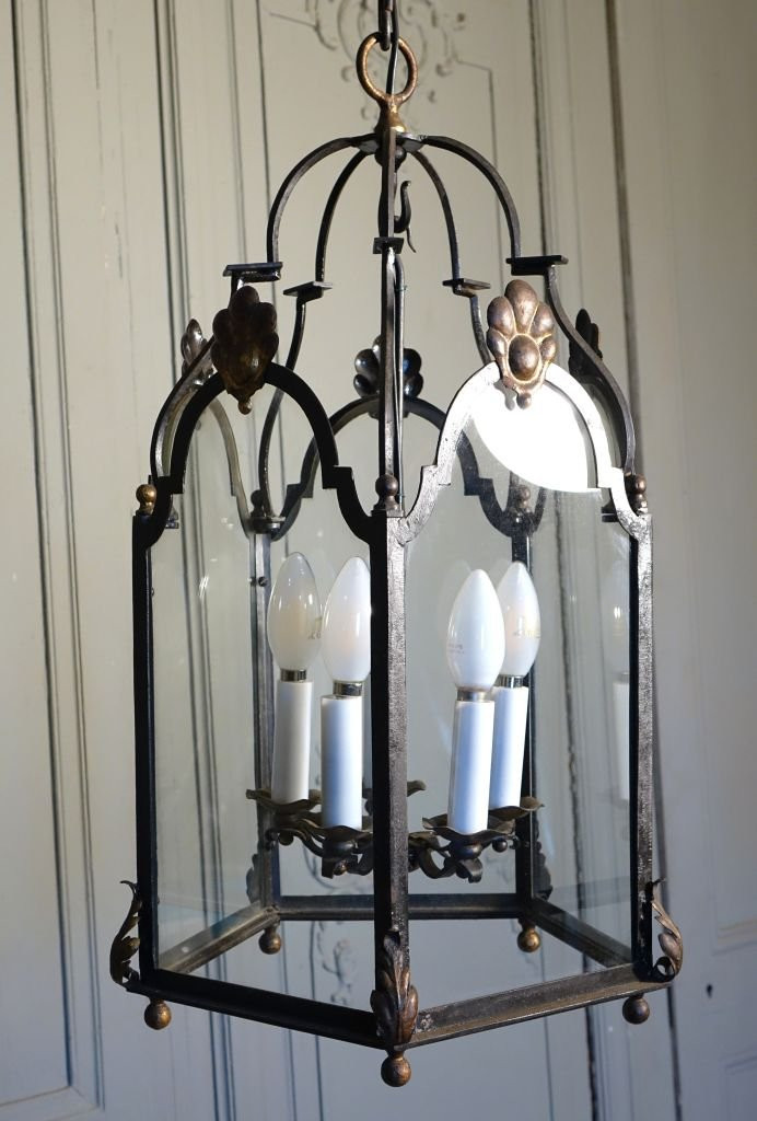 Louis XIV Style Wrought Iron Vestibule Lantern-photo-1