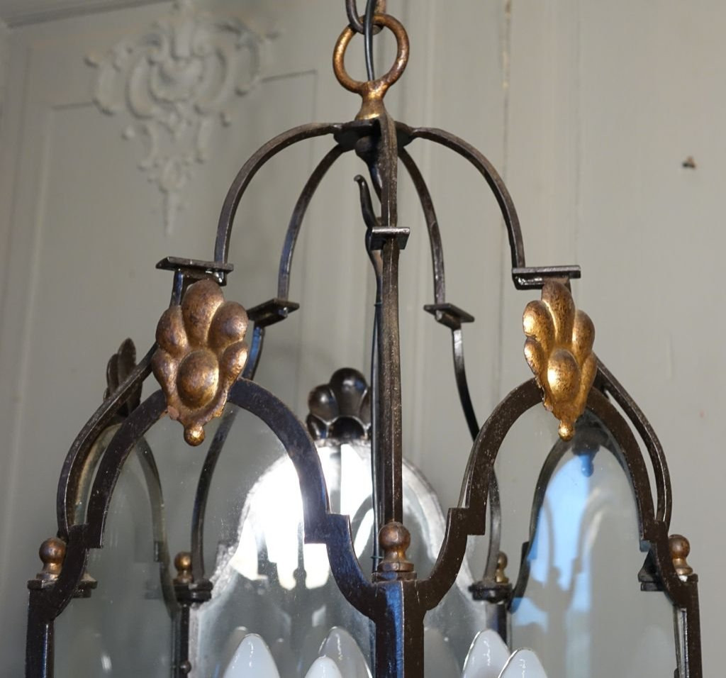 Louis XIV Style Wrought Iron Vestibule Lantern-photo-4