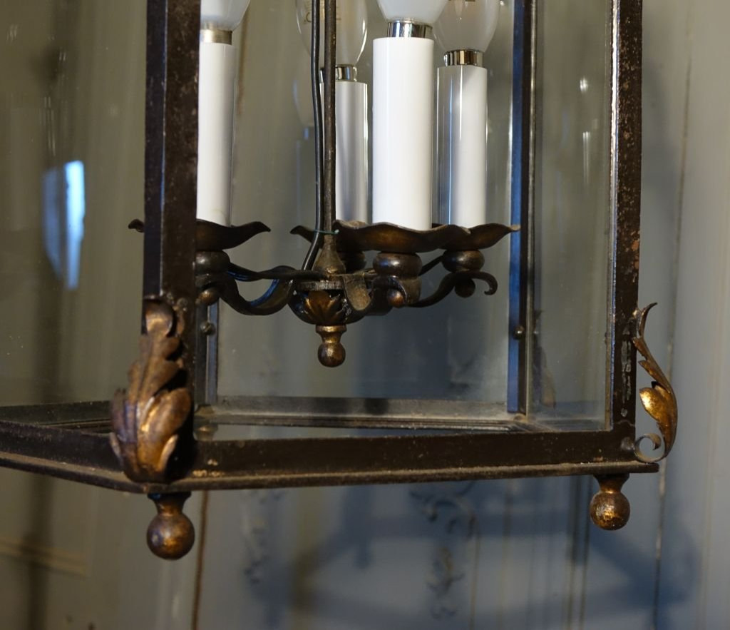 Louis XIV Style Wrought Iron Vestibule Lantern-photo-5