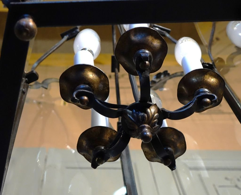 Louis XIV Style Wrought Iron Vestibule Lantern-photo-7