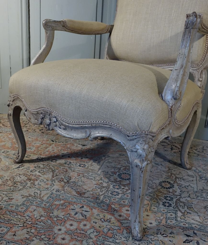 Fauteuil à la Reine d'époque Louis XV estampillé M.POLLET-photo-6