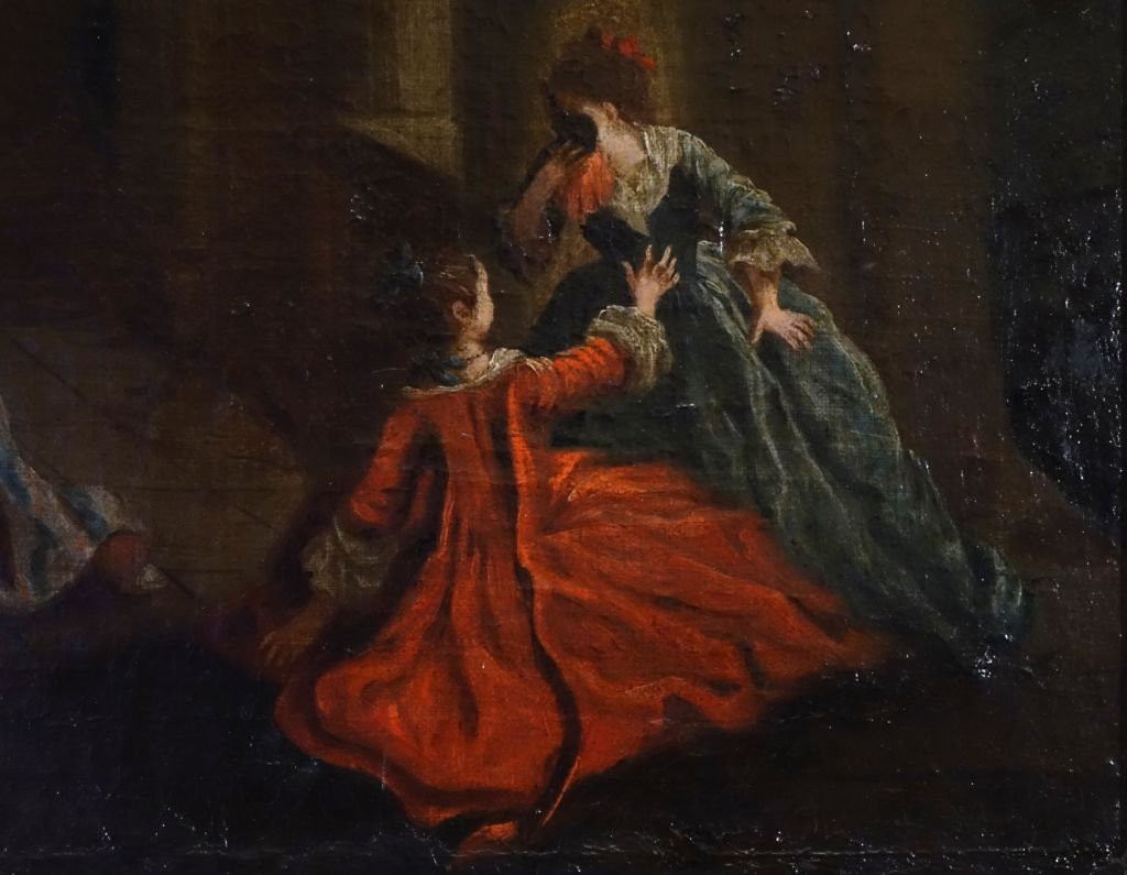 Large Oil On Canvas, 18th Century, Follower Of Jf Nollekens-photo-4