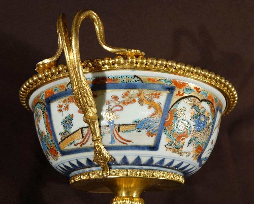 Imari Porcelain Bowl With Gilt Bronze Mounts-photo-5