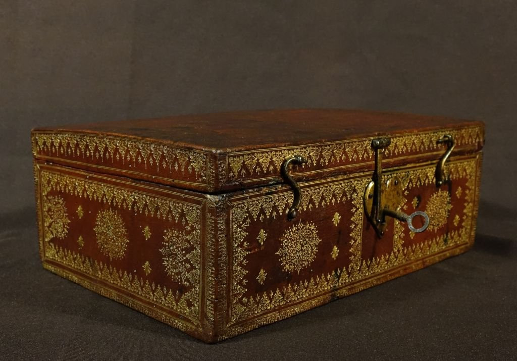 Coffret à courrier avec secret d'époque Louis XIV-photo-2