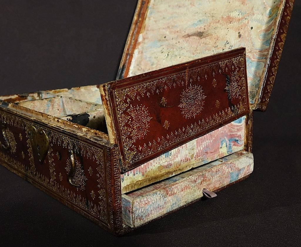 Coffret à courrier avec secret d'époque Louis XIV-photo-6