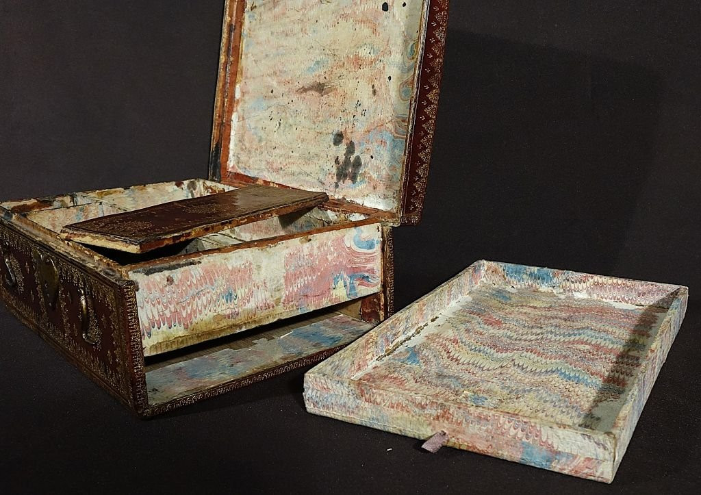 Coffret à courrier avec secret d'époque Louis XIV-photo-7