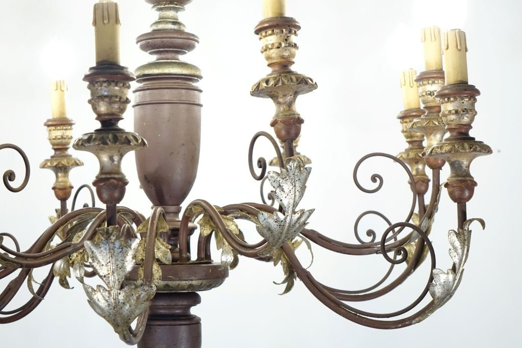 Large Italian Chandelier With Twelve Lights In The 18th Century Style-photo-4