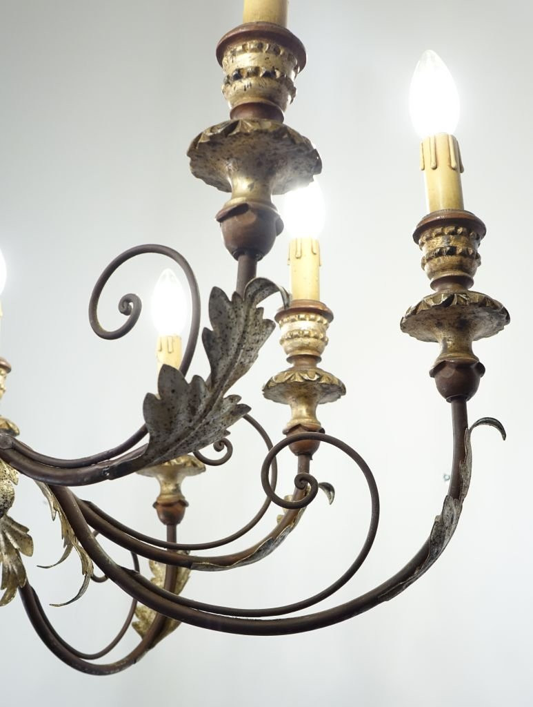 Large Italian Chandelier With Twelve Lights In The 18th Century Style-photo-7