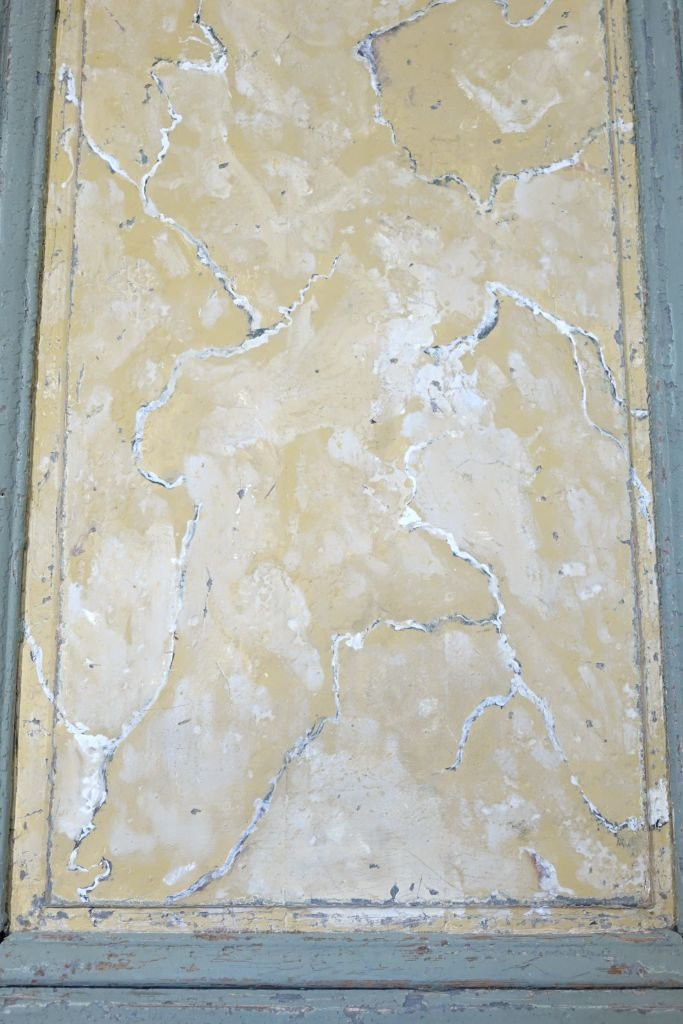 Paire de portes peintes faux marbre d'époque XVIIIème-photo-5