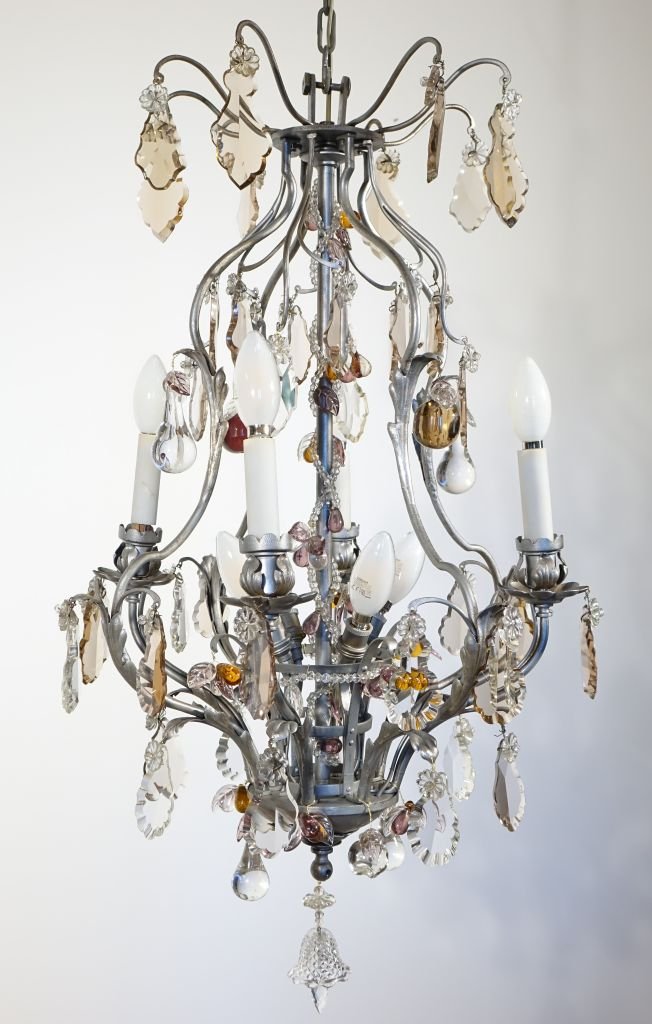 Lustre en fer forgé aux fruits dlg de BAGUES