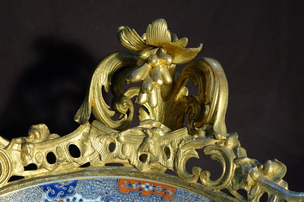 Large Imari Porcelain Bowl With Gilded Bronze Mounts-photo-7