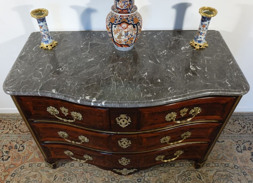 Commode en marqueterie d'époque Régence-photo-1