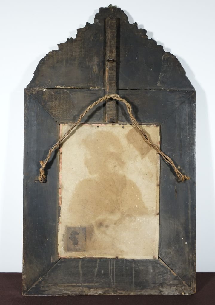 Miroir à fronton et parecloses de style Louis XIV-photo-4