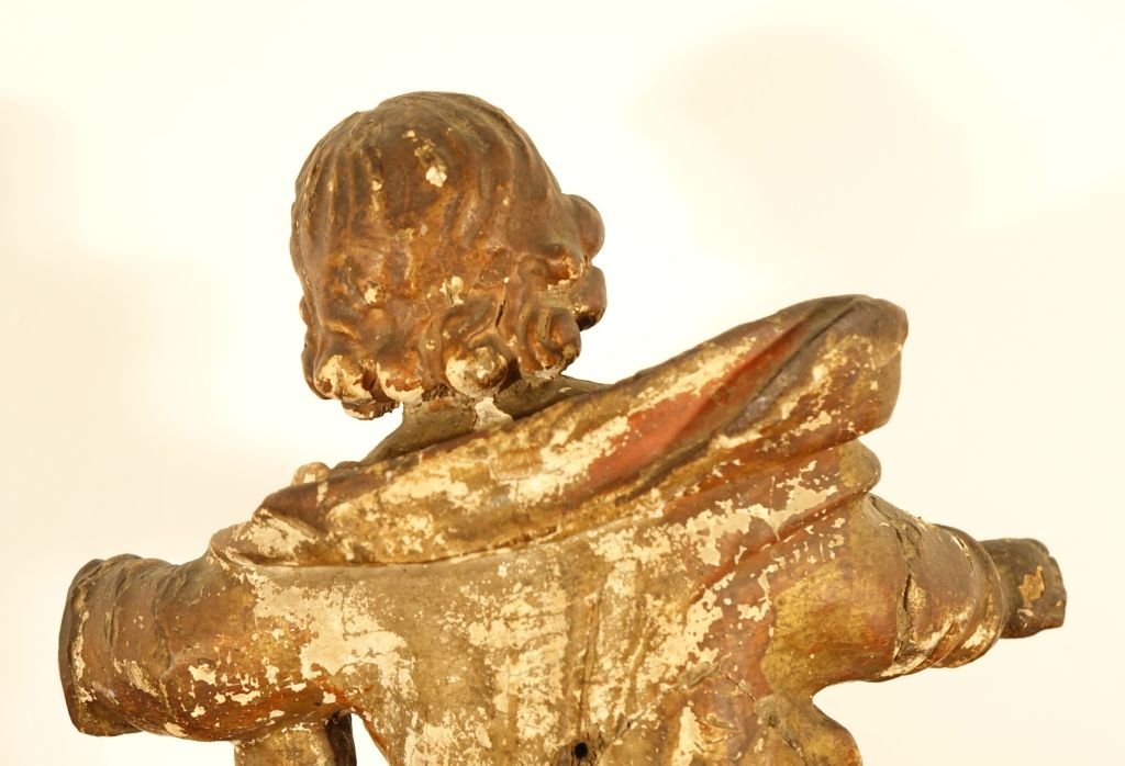 Carved And Gilded Wooden Angel-photo-7