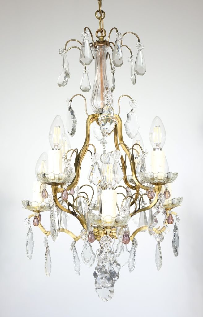 Eight-light Bronze Cage Chandelier-photo-3