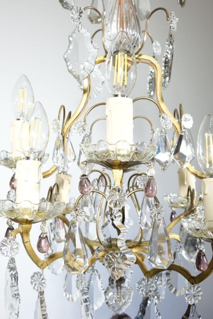 Eight-light Bronze Cage Chandelier-photo-4