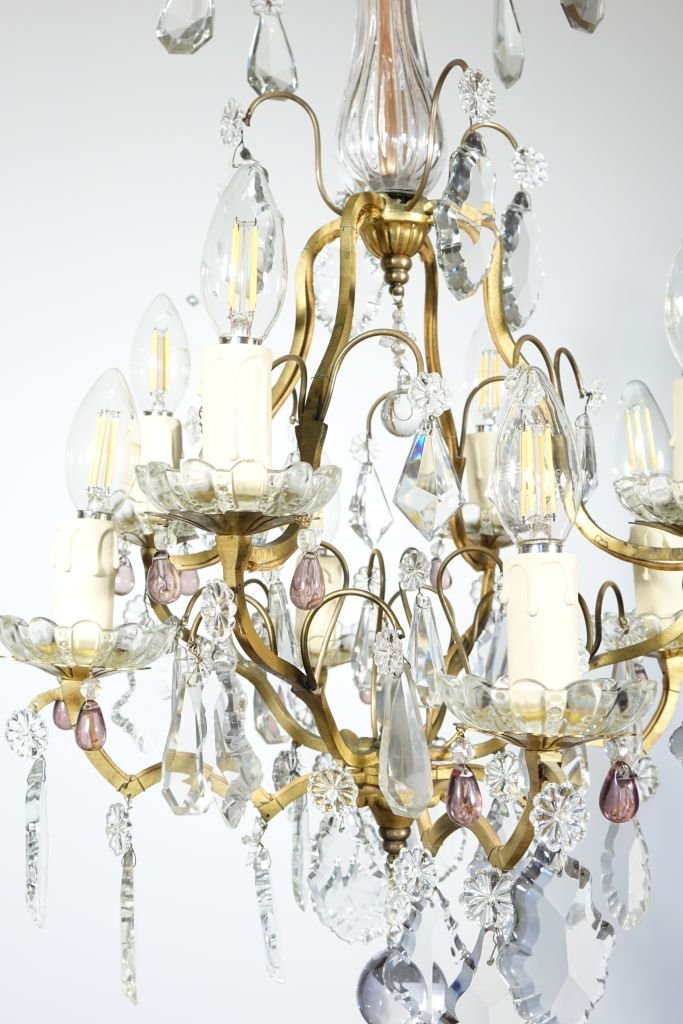 Eight-light Bronze Cage Chandelier-photo-1