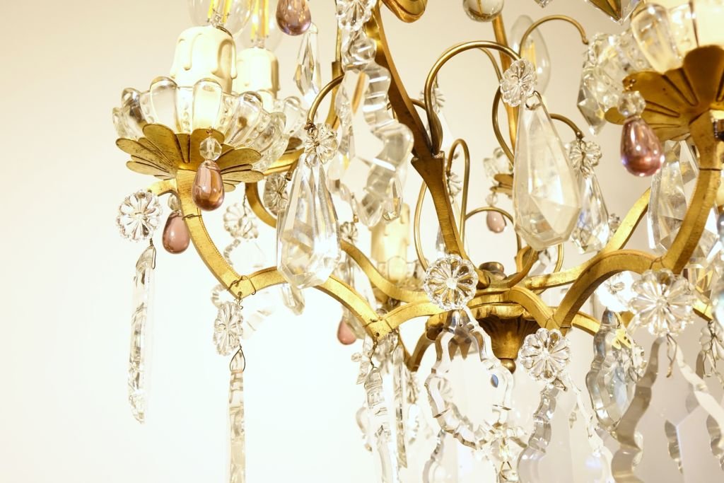 Eight-light Bronze Cage Chandelier-photo-5
